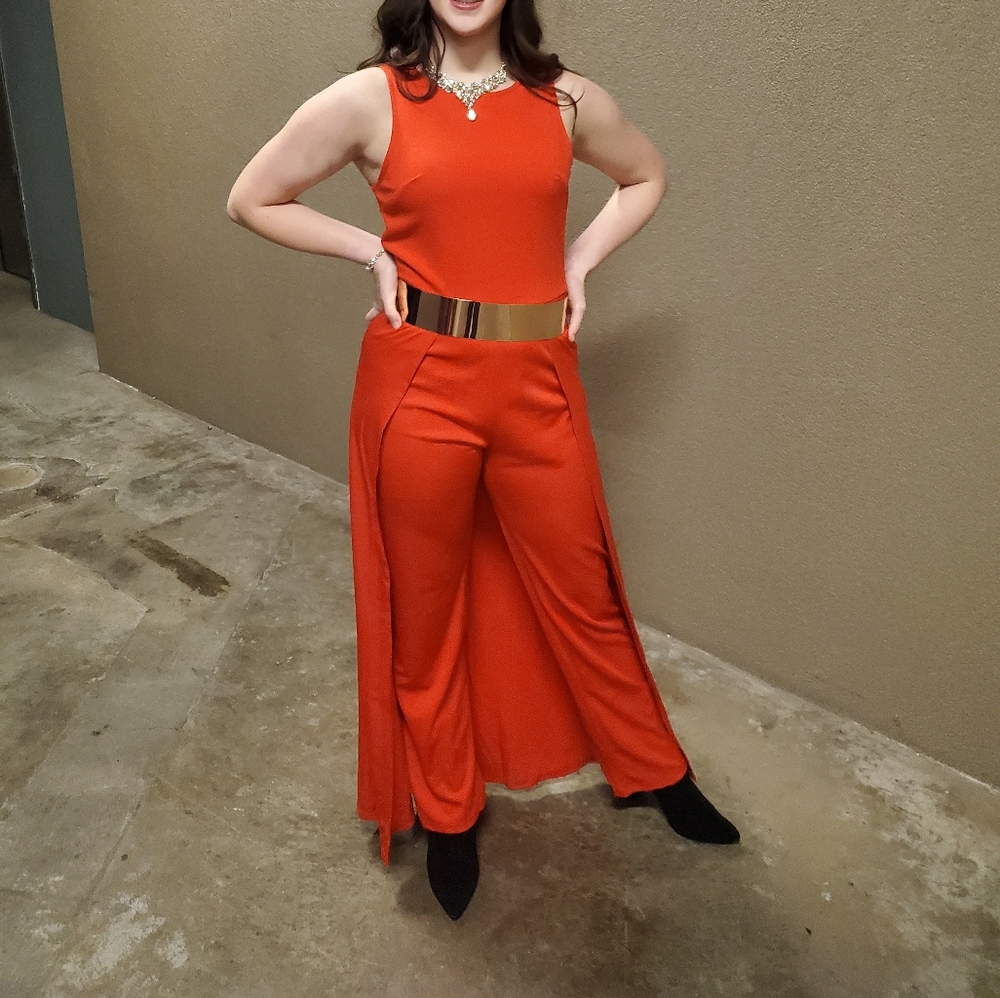 Red Pant Suit Size Adult Medium, No Belt.